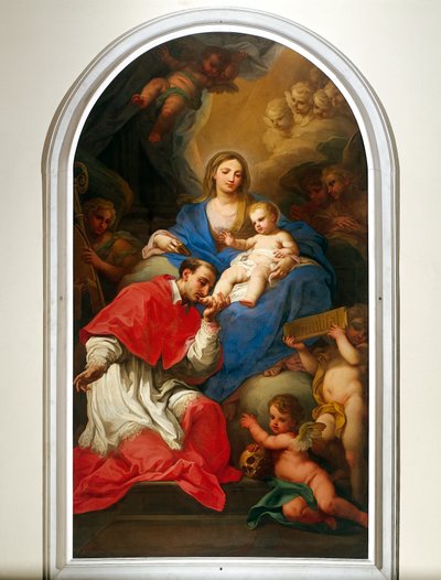 Sebastiano Conca (1680-1764)作「聖母と聖シャルル・ボッロメオ」 トリノ大学宮殿のアウラ・マグナ（講義室 作： Sebastiano Conca