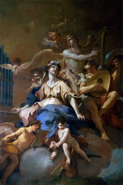 天使の音楽による聖チェチーリアの栄光」 1720年頃 （油彩・キャンバス 作： Sebastiano Galeotti