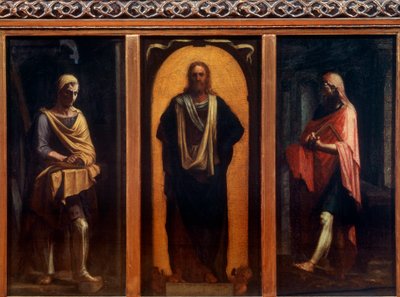 二人の聖者を持つキリスト。 作： Sebastiano Piombo del