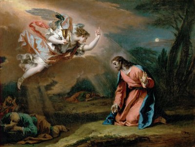 リッチ、セバスティアーノ（1659-1734）の「庭の苦悩」。キャンバスに油彩、約1730年。寸法：59x77cm。ヴィエンヌ美術史博物館 作： Sebastiano Ricci