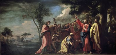 聖ペテロに鍵を渡すキリスト（油彩・キャンバス、1710年頃 作： Sebastiano Ricci