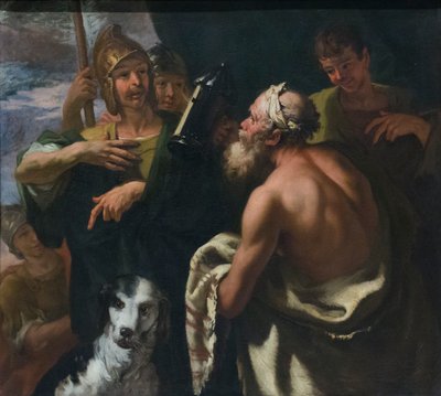 ディオゲネスのランタン、17世紀後半、セバスティアーノ・リッチ（油彩・カンヴァス） 作： Sebastiano Ricci