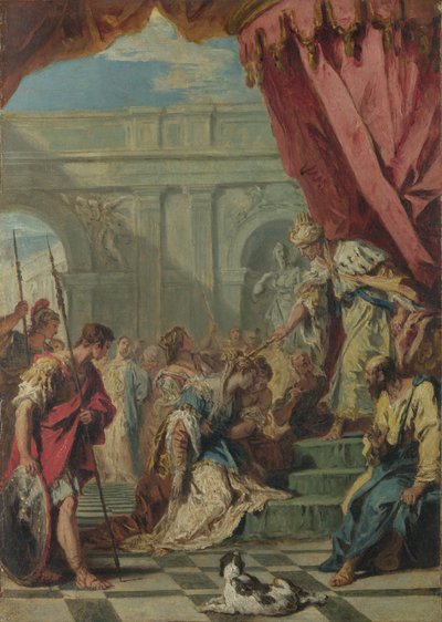 アハシュエロスの前のエステル、1730年頃 作： Sebastiano Ricci
