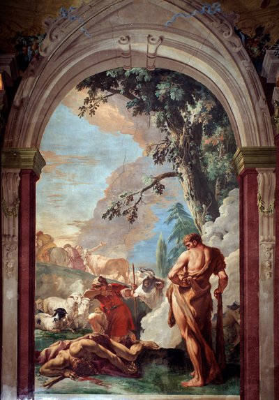 ヘラクレスとカックス - フレスコ画 作： Sebastiano Ricci
