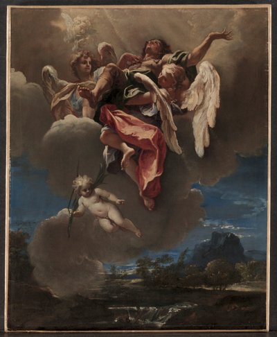 サンベルナルディーノデイモルティの聖人の神格化に関する研究、ミラノ、c。 1695年。 作： Sebastiano Ricci