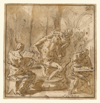 セネカの死」（レクト）、「男の習作」（裏面） 作： Sebastiano Ricci
