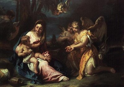 エジプトへのフライトでの休息 作： Sebastiano Ricci