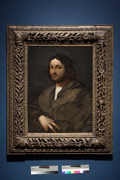 男の肖像、c.1516-20（パネルに油彩、パネルから移された） 作： Sebastiano del (c.1485 1547) Piombo