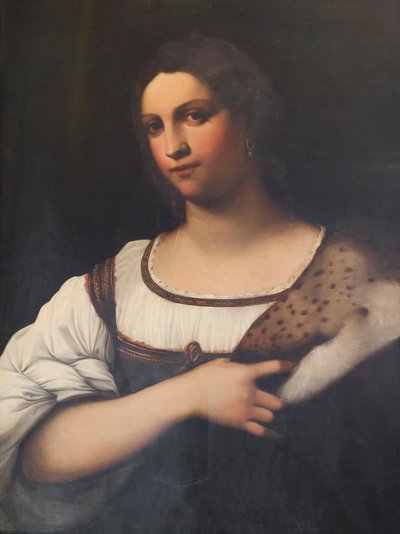 女性の肖像、またはフォルナリーナ（パネルに油彩） 作： Sebastiano del (c.1485 1547) Piombo