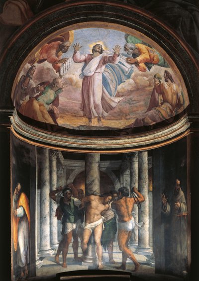 キリストの鞭打ち（フレスコ画） 作： Sebastiano del (c.1485 1547) Piombo