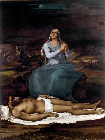 ピエタ(絵画、1515年頃) 作： Sebastiano del (c.1485 1547) Piombo