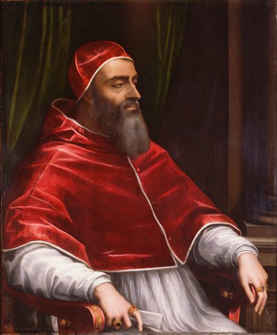 教皇クレメンス7世、1531年頃（スレートに油彩） 作： Sebastiano del (c.1485 1547) Piombo