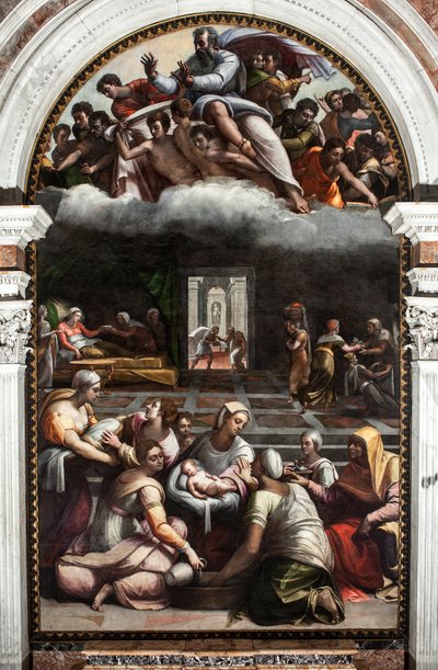 処女の誕生（絵画 作： Sebastiano del (c.1485 1547) Piombo