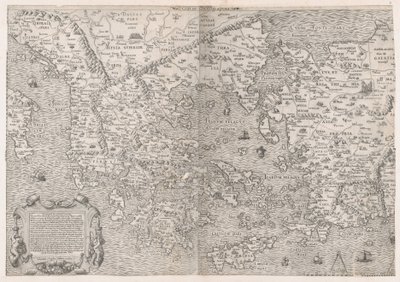 ローマの素晴らしさの鏡: ギリシャの地図、16 世紀半ば。, 16 世紀半ば。 作： Sebastiano di Re