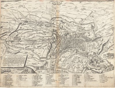 現代ローマの地形図 作： Sebastiano di Re after Giovanni Antonio Dosio