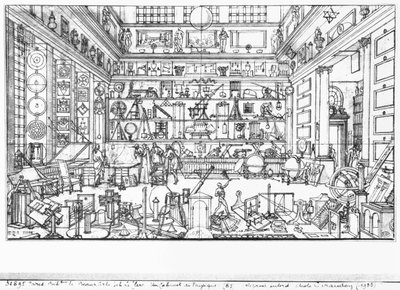 物理学のキャビネット、1687 作： Sebastien I Le Clerc