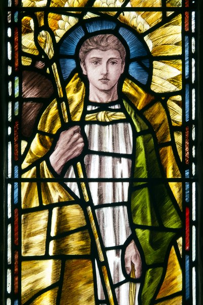 Mortehoe、St Mary、Heaton Butler＆Bayne、Selwyn Image、Archangel St Raphael detail、c.1890 作： Selwyn Image Selwyn Image