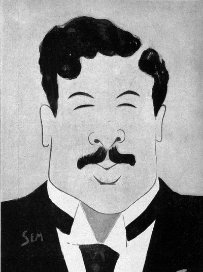 劇作家モーリス・ドネ（1859～1945）によるセム（1863～1934）の漫画。 作： Sem