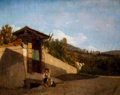 ヴィラ・トスカーナのポルティコ 1861年頃 （油彩・キャンバス 作： Serafino de Tivoli