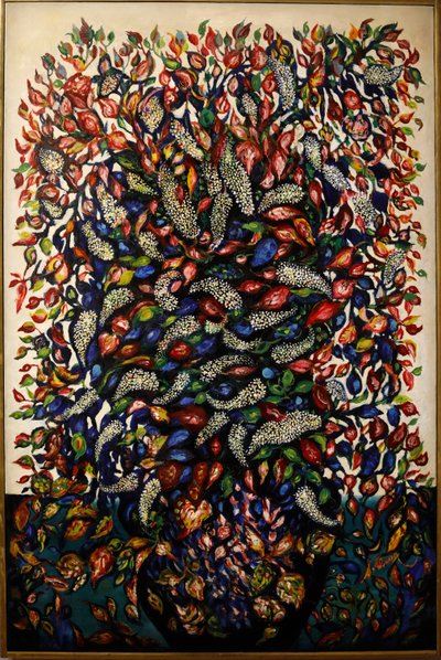 花と果物、1920年頃（キャンバスに油彩） 作： Seraphine Louis