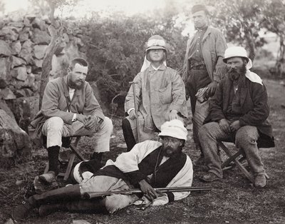 探検家のグループ、パレスチナのジュデア地区、1867年 作： Sergeant Henry Phillips