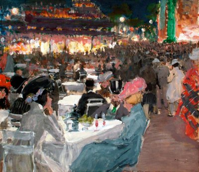 夜のパリのカフェ、1901 作： Sergei Arsenevich Vinogradov