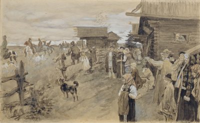 ボルゾワとの狩猟、1907 作： Sergei Arsenevich Vinogradov