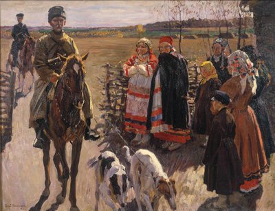 ボルゾワの狩人、1913 作： Sergei Arsenevich Vinogradov