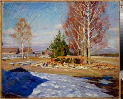 春の風景 - Sergei Arsenyevich Vinograd（1869-1938）による絵画、キャンバスに油彩 作： Sergei Arsenevich Vinogradov