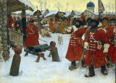 ストレルツィの一座 (ストレレット) - セルゲイ・ヴァシリエヴィッチ・イワノフ (1864-1910) 作、キャンバスに油彩 作： Sergei Ivanovich Gribkov