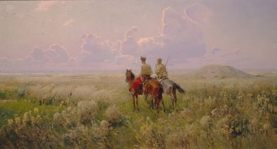 草原のコサック、1900年代 作： Sergei Ivanovich Vasilkovsky
