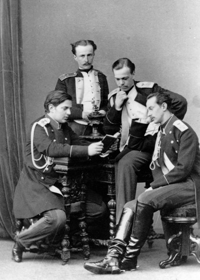ロシアの大公アレクサンドルアレクサンドロビッチとウラジミールアレクサンドロビッチ、c1870-c1875 作： Sergei Lvovich Levitsky