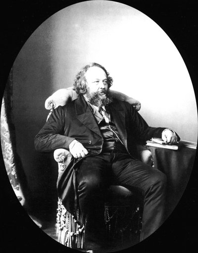 ロシアの革命家でアナキズムの理論家、ミハイルバクーニン、1863 作： Sergei Lvovich Levitsky