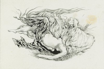 チェルノモールとリュドミラ。 A.プーシキン、1921-1926年の詩、ルスランとリュドミラへの挿絵。 作： Sergei Vasilevich Chekhonin