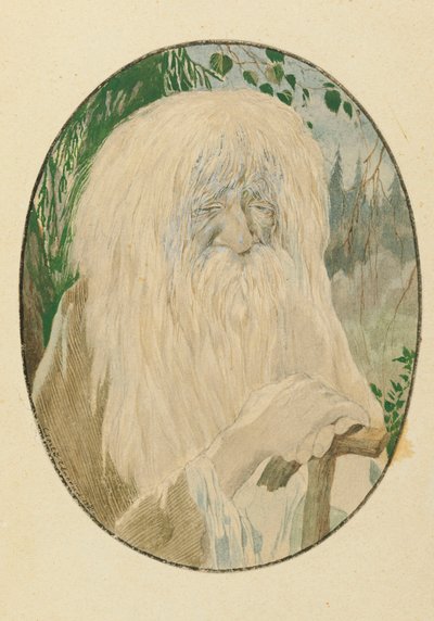 Leshy。 A.プーシキン、1921-1926年の詩、ルスランとリュドミラへの挿絵。 作： Sergei Vasilevich Chekhonin