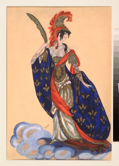 Costume preparatoire pour la piece de theatre ""Le triomphe des Etats"" de A Bobrishchev Pouchkine (Bobrishchev-Pouchkine) (A Bobrishchev-Pushkin (Bobrishchev Pushkin) による劇場劇「Triumph of the States」の衣装デザイン - Oeuvre de Sergei Yurievic) 作： Sergei Yurevich Sudeikin