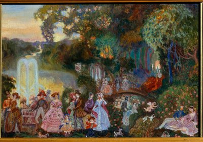 公開のお祝い。 Sergei Yurievich Sudeykin（Serge Soudeikine）（1882-1946）による絵画、キャンバスに油彩 作： Sergei Yurevich Sudeikin