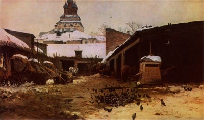 「モスクワの道端」、1892年、1965年。 作： Sergey Ivanovich Svetoslavsky