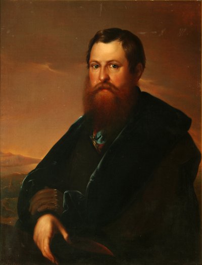 商人Pyotr Semyonovich Sapozhnikovの肖像 作： Sergey Konstantinovich Zaryanko