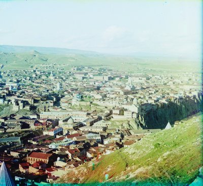 聖デイビッド教会の敷地からのティフリス（現在のトビリシ）の眺め、1905-1915 作： Sergey Prokudin Gorsky