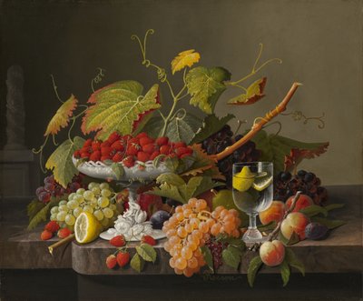 豊富な果物、1860年頃（キャンバスに油彩） 作： Severin Roesen