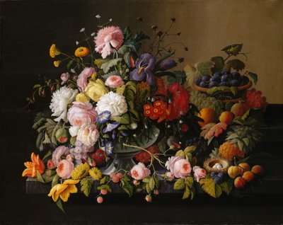 静物：花と果実 作： Severin Roesen