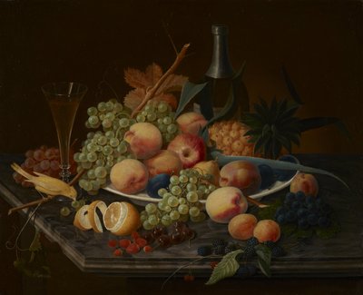 果物のある静物 作： Severin Roesen