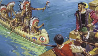 ジャック・カルティエのセント・ローレンス2度目の航海 作： セヴェリーノ・バラルディ