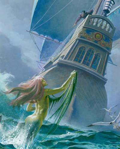 ヘンリー・ハドソンの乗組員が見た人魚（紙にガッシュ） 作： セヴェリーノ・バラルディ