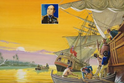 ジョン・フランクリン卿（1786-1847）（紙にグワッシュ） 作： セヴェリーノ・バラルディ