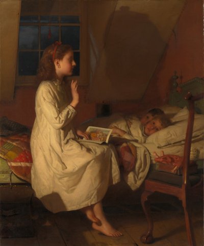 ゴールデンロックの物語、1870年頃（キャンバスに油彩） 作： Seymour Joseph Guy