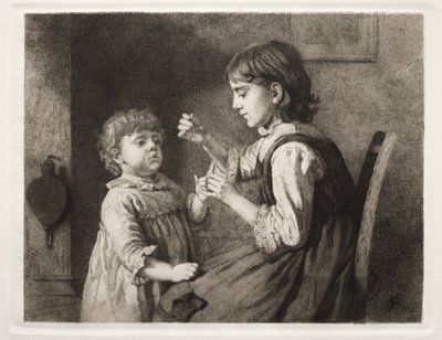 最初の針仕事、1884。 作： Seymour Joseph Guy