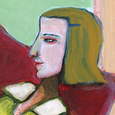 抽象的な女性の横顔 作： 
