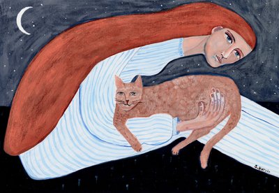 夢のような猫の夜の抱擁 作： 